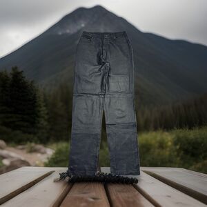 Chadwicks Leather Pants 8L (28x32) Black Lined High Rise Straight Leg Womens VTG